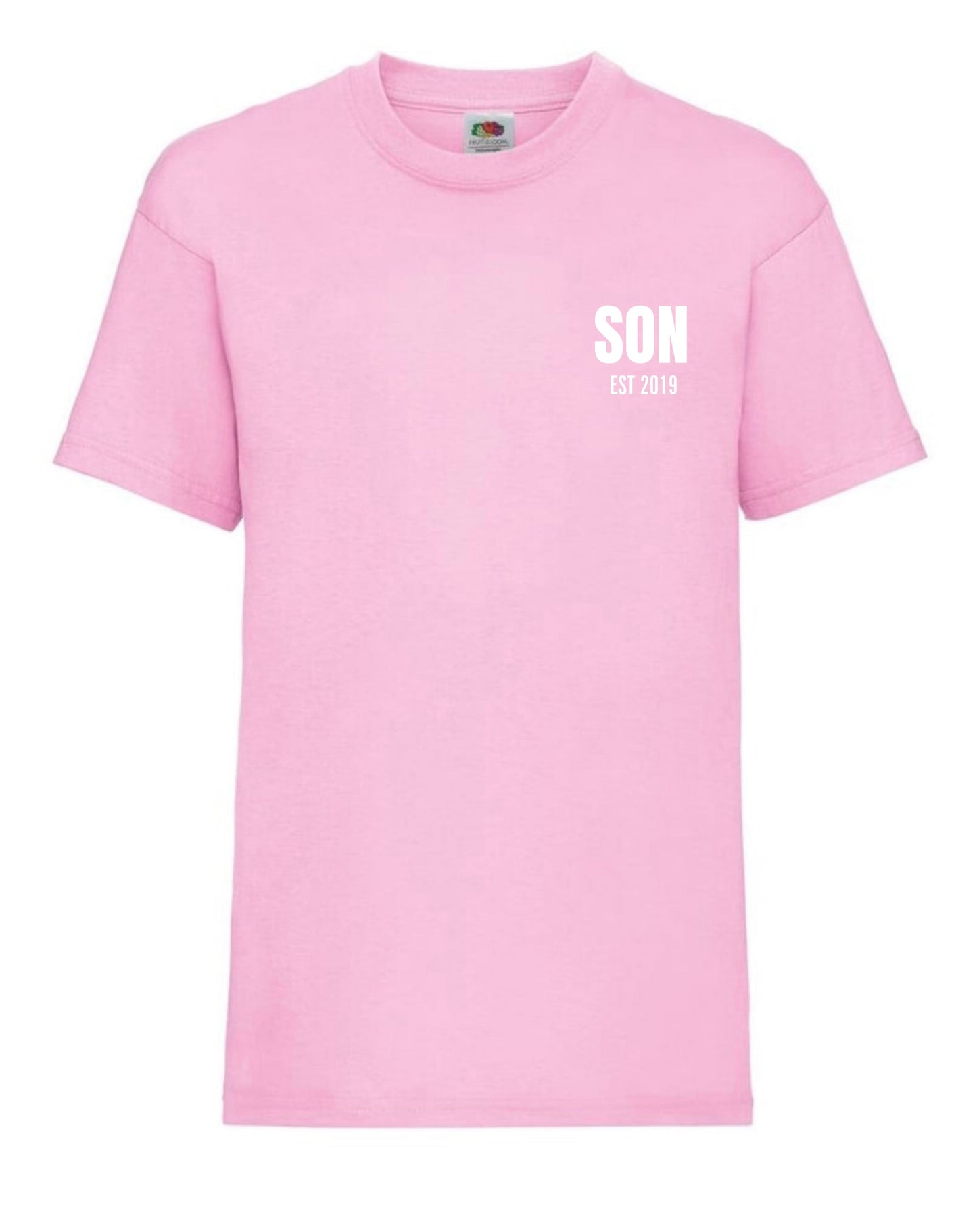 Cute personalised “SON” t-shirts for 3 to 15 years old in 10 colours